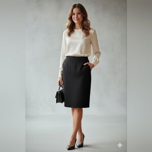 Classic Black Pencil Mini Skirt - Brand